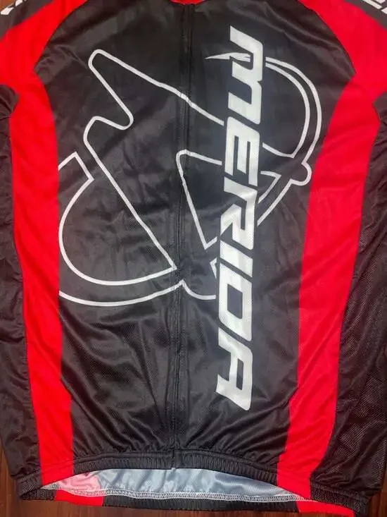 Merida Men's Short Sleeve Cycling Jersey Full Zip MTB Bike Shirt - Black/Red - Picture 3 of 16